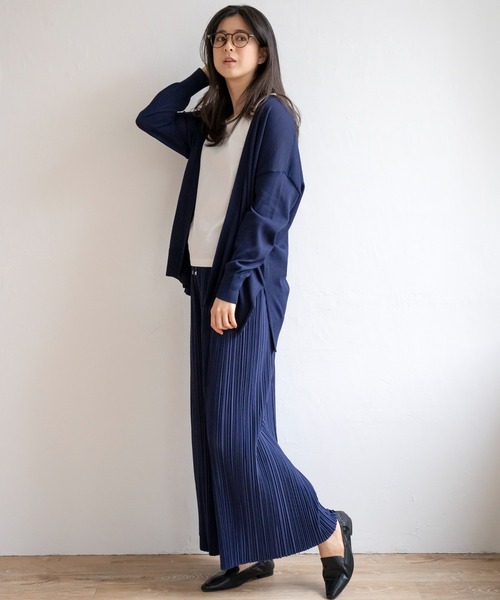 ikka(イッカ)の「【吸水速乾・UVカット】洗えるさらっとカーディガン(カーディガン/ボレロ・レディース・イエロー/ネイビー/ライトグレー/グリーン・S/M/L)」の9枚目の写真