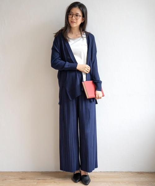 ikka(イッカ)の「【吸水速乾・UVカット】洗えるさらっとカーディガン(カーディガン/ボレロ・レディース・イエロー/ネイビー/ライトグレー/グリーン・S/M/L)」の10枚目の写真