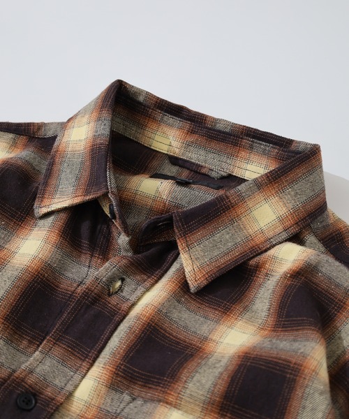 CIAO（チャオ）の「ciao オンブレチェックシャツ 長袖（シャツ/ブラウス・メンズ・レッド/グリーン/グレー/ブラック/ベージュ/ブラック系/ホワイト系/ベージュ系/グレー系/ブルー系/ネイビー系/オレンジ系・M/L/XL）」の21枚目の写真