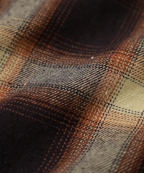 CIAO（チャオ）の「ciao オンブレチェックシャツ 長袖（シャツ/ブラウス・メンズ・レッド/グリーン/グレー/ブラック/ベージュ/ブラック系/ホワイト系/ベージュ系/グレー系/ブルー系/ネイビー系/オレンジ系・M/L/XL）」の15枚目の写真