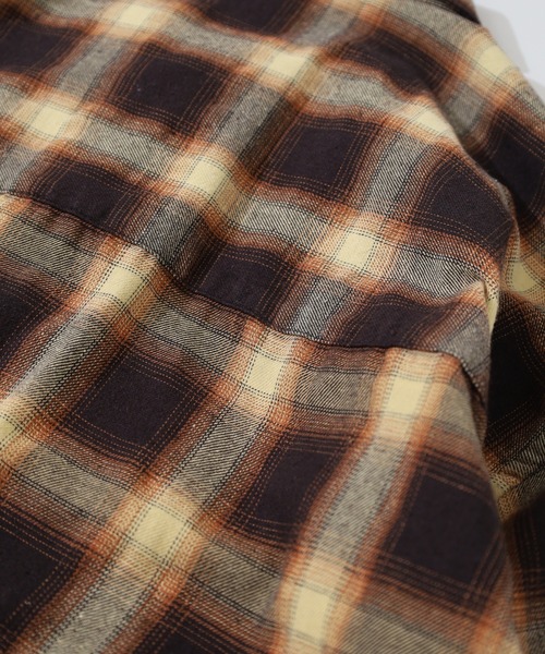 CIAO（チャオ）の「ciao オンブレチェックシャツ 長袖（シャツ/ブラウス・メンズ・レッド/グリーン/グレー/ブラック/ベージュ/ブラック系/ホワイト系/ベージュ系/グレー系/ブルー系/ネイビー系/オレンジ系・M/L/XL）」の16枚目の写真