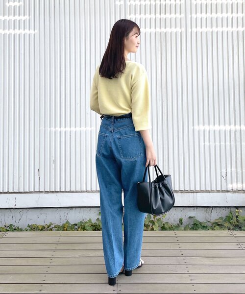 index(インデックス)の「◆穿き心地柔らか美シルエット セルロースブレンド ストレートデニム(デニムパンツ・レディース・ブルー/ネイビー・36/38/40/42)」の8枚目の写真