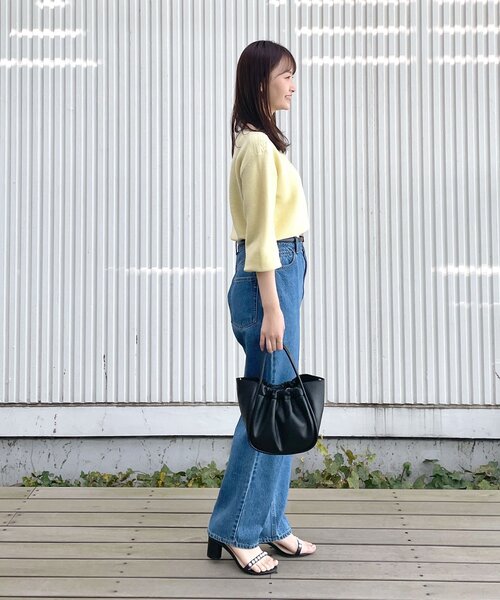 index(インデックス)の「◆穿き心地柔らか美シルエット セルロースブレンド ストレートデニム(デニムパンツ・レディース・ブルー/ネイビー・36/38/40/42)」の6枚目の写真