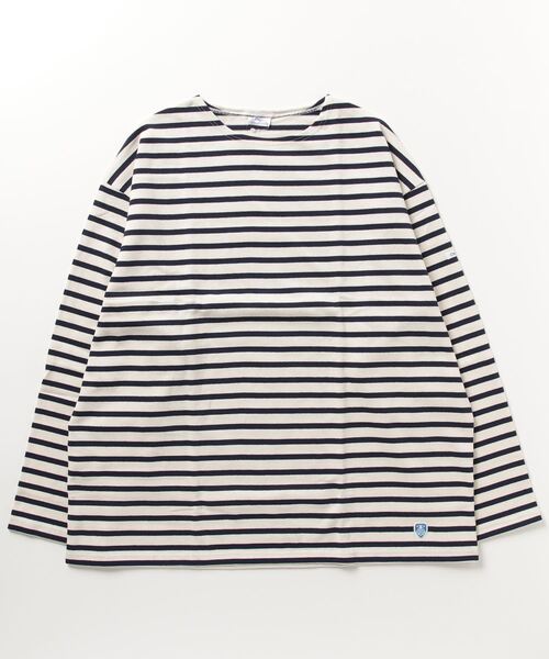 ORCIVAL（オーシバル）の「ORCIVAL/オーシバル　コットンロードクルーネックロングスリーブ　CREW NECK LONG SLEEVE BORDER B243 22AW（Tシャツ/カットソー・メンズ・ネイビー/ナチュラル・3/4）」の2枚目の写真