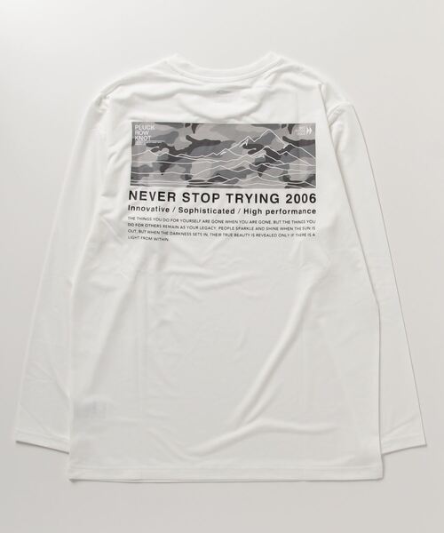 TIGORA（ティゴラ）の「ティゴラ TIGORA 吸水速乾グラフィック長袖T_トレッキング（Tシャツ/カットソー・メンズ・ホワイト/ブラック・L/M/XL/S）」の3枚目の写真