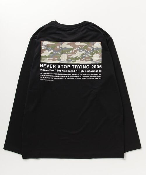 TIGORA（ティゴラ）の「ティゴラ TIGORA 吸水速乾グラフィック長袖T_トレッキング（Tシャツ/カットソー・メンズ・ホワイト/ブラック・L/M/XL/S）」の4枚目の写真