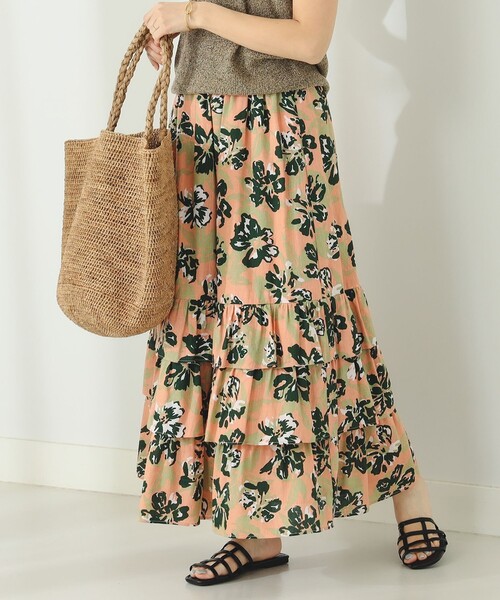 B:MING by BEAMS(ビーミングバイビームス)の「B:MING by BEAMS / トロピカル柄 プリント スカート(スカート・レディース・ピンク/イエロー・SMALL/MEDIUM)」の1枚目の写真
