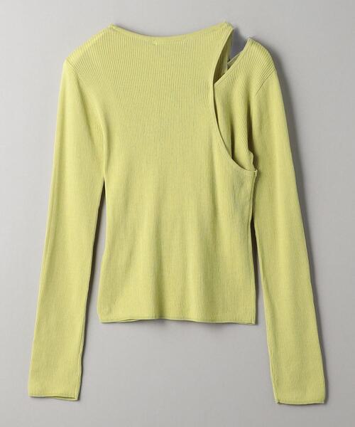 BEAUTY&YOUTH UNITED ARROWS（ビューティーアンドユースユナイテッドアローズ）の「コットンリブ スラッシュ レイヤード プルオーバー（ニット/セーター・レディース・ブラック/オフホワイト/ライム・FREE）」の15枚目の写真