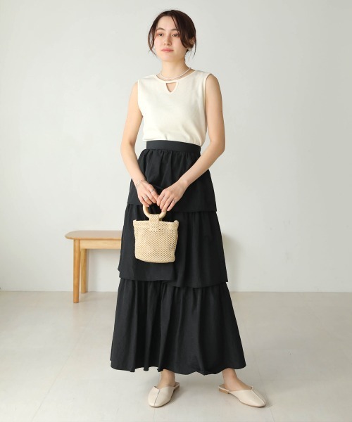 Bab(バブ)の「前後2WAYスクエアタンクトップ(タンクトップ・レディース・グレイッシュベージュ/アイボリー/ブラック・FREE)」の8枚目の写真