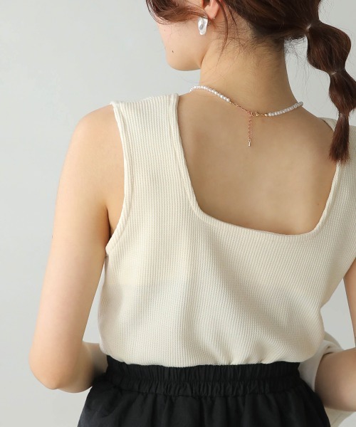 Bab(バブ)の「前後2WAYスクエアタンクトップ(タンクトップ・レディース・グレイッシュベージュ/アイボリー/ブラック・FREE)」の10枚目の写真