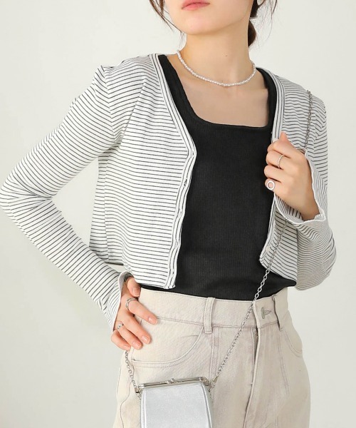 Bab(バブ)の「前後2WAYスクエアタンクトップ(タンクトップ・レディース・グレイッシュベージュ/アイボリー/ブラック・FREE)」の15枚目の写真