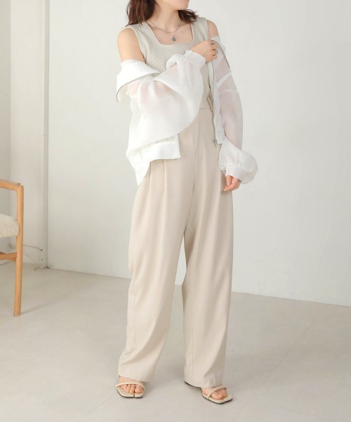 Bab(バブ)の「前後2WAYスクエアタンクトップ(タンクトップ・レディース・グレイッシュベージュ/アイボリー/ブラック・FREE)」の21枚目の写真