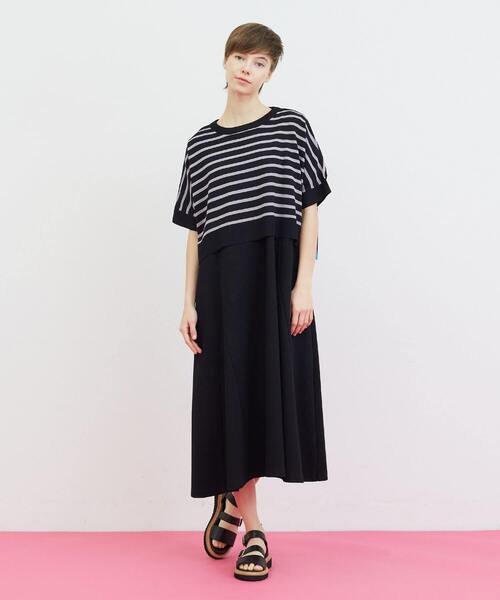 FRAPBOIS（フラボア）の「ピックワンピ（ワンピース・レディース・ブラック/ベージュ・1）」の2枚目の写真