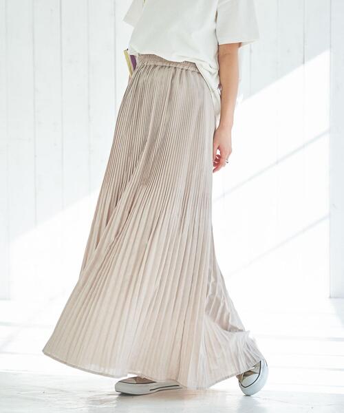 coen（コーエン）の「ヴィンテージライクプリーツスカート（スカート・レディース・ナチュラル/ネイビー/ダークグレー・FREE）」の3枚目の写真