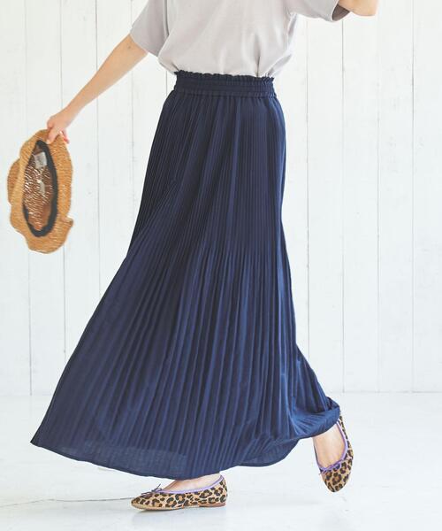 coen（コーエン）の「ヴィンテージライクプリーツスカート（スカート・レディース・ナチュラル/ネイビー/ダークグレー・FREE）」の4枚目の写真