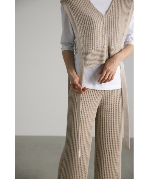 STYLEMIXER（スタイルミキサー）の「ドライニットクロシェベスト（ベスト・レディース・アイボリー/ブラック・FREE）」の8枚目の写真