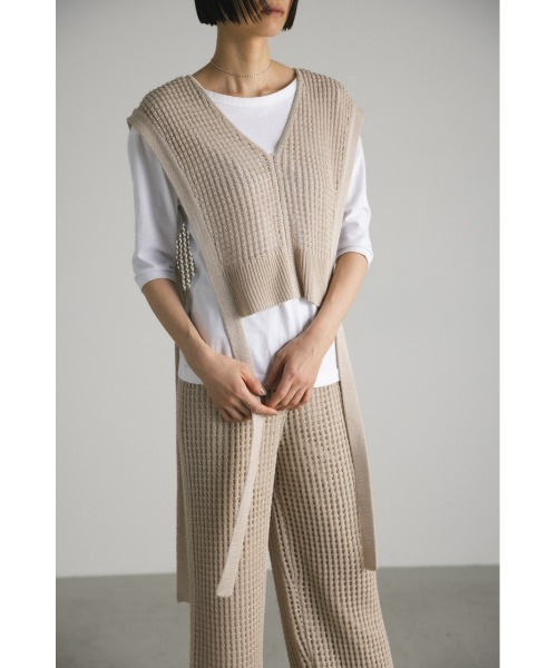 STYLEMIXER（スタイルミキサー）の「ドライニットクロシェベスト（ベスト・レディース・アイボリー/ブラック・FREE）」の9枚目の写真