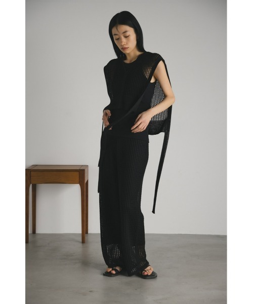 STYLEMIXER（スタイルミキサー）の「ドライニットクロシェベスト（ベスト・レディース・アイボリー/ブラック・FREE）」の12枚目の写真