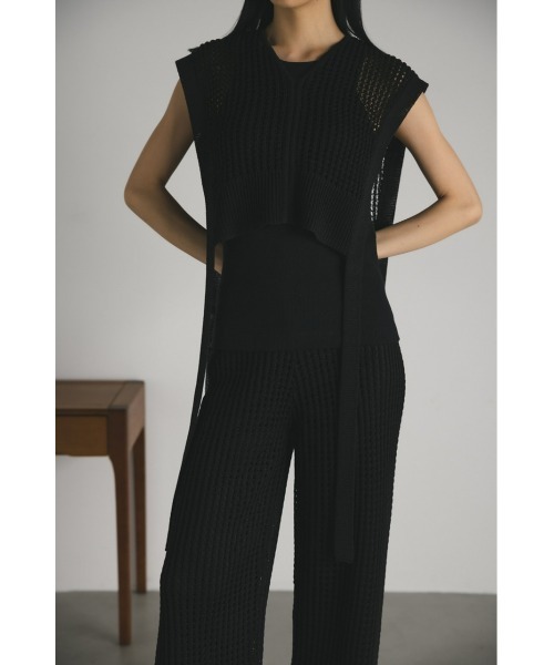 STYLEMIXER（スタイルミキサー）の「ドライニットクロシェベスト（ベスト・レディース・アイボリー/ブラック・FREE）」の14枚目の写真