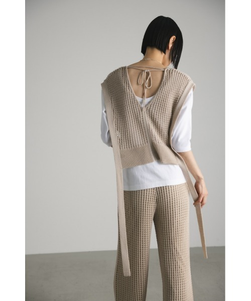 STYLEMIXER（スタイルミキサー）の「ドライニットクロシェベスト（ベスト・レディース・アイボリー/ブラック・FREE）」の10枚目の写真