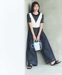 【emmi atelier】フロントタックワイドデニムパンツ