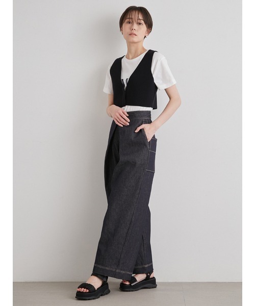 emmi（エミ）の「【emmi atelier】フロントタックワイドデニムパンツ（デニムパンツ・レディース・インディゴブルー・1/0）」の15枚目の写真
