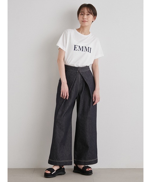emmi（エミ）の「【emmi atelier】フロントタックワイドデニムパンツ（デニムパンツ・レディース・インディゴブルー・1/0）」の16枚目の写真