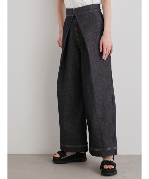 emmi（エミ）の「【emmi atelier】フロントタックワイドデニムパンツ（デニムパンツ・レディース・インディゴブルー・1/0）」の5枚目の写真