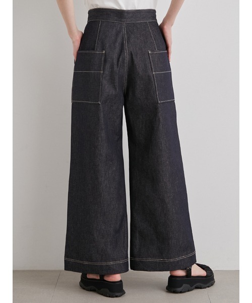 emmi（エミ）の「【emmi atelier】フロントタックワイドデニムパンツ（デニムパンツ・レディース・インディゴブルー・1/0）」の6枚目の写真