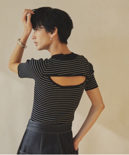 emmi（エミ）の「【emmi atelier】フロントタックワイドデニムパンツ（デニムパンツ・レディース・インディゴブルー・1/0）」の4枚目の写真