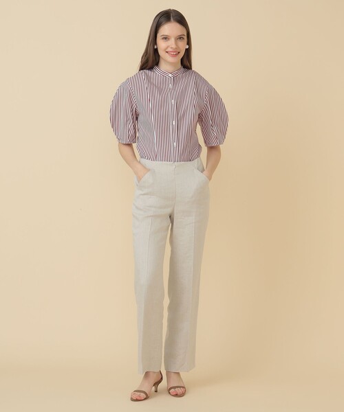 EFFE BEAMS（エッフェビームス）の「EFFE BEAMS / ストライプ ボリュームスリーブ ブラウス（シャツ/ブラウス・レディース・レッド/ブラック・38/36）」の4枚目の写真