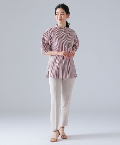 EFFE BEAMS（エッフェビームス）の「EFFE BEAMS / ストライプ ボリュームスリーブ ブラウス（シャツ/ブラウス・レディース・レッド/ブラック・38/36）」の10枚目の写真