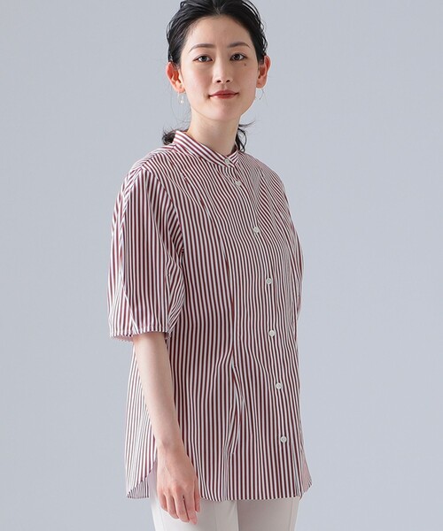 EFFE BEAMS（エッフェビームス）の「EFFE BEAMS / ストライプ ボリュームスリーブ ブラウス（シャツ/ブラウス・レディース・レッド/ブラック・38/36）」の11枚目の写真