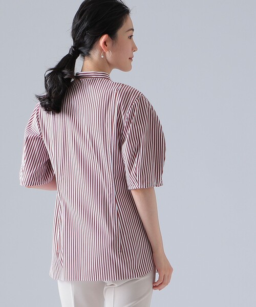 EFFE BEAMS（エッフェビームス）の「EFFE BEAMS / ストライプ ボリュームスリーブ ブラウス（シャツ/ブラウス・レディース・レッド/ブラック・38/36）」の12枚目の写真