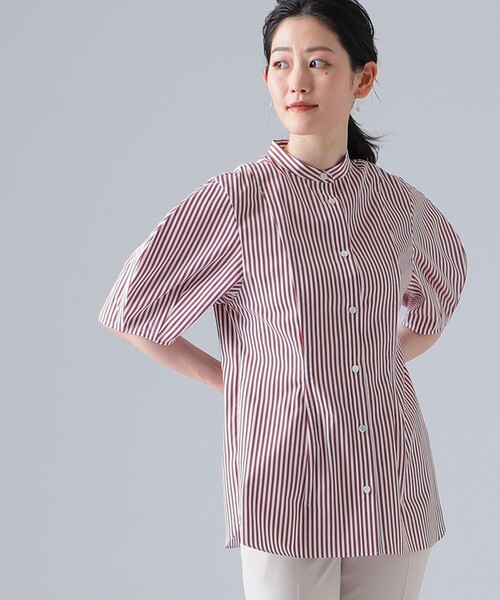 EFFE BEAMS（エッフェビームス）の「EFFE BEAMS / ストライプ ボリュームスリーブ ブラウス（シャツ/ブラウス・レディース・レッド/ブラック・38/36）」の13枚目の写真