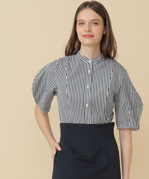 EFFE BEAMS（エッフェビームス）の「EFFE BEAMS / ストライプ ボリュームスリーブ ブラウス（シャツ/ブラウス・レディース・レッド/ブラック・38/36）」の18枚目の写真