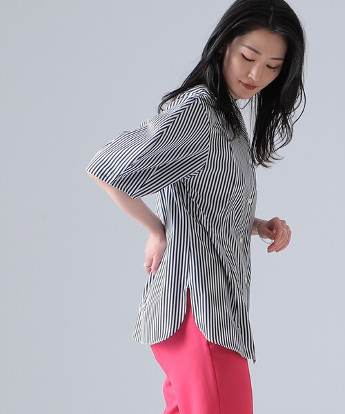 EFFE BEAMS（エッフェビームス）の「EFFE BEAMS / ストライプ ボリュームスリーブ ブラウス（シャツ/ブラウス・レディース・レッド/ブラック・38/36）」の22枚目の写真