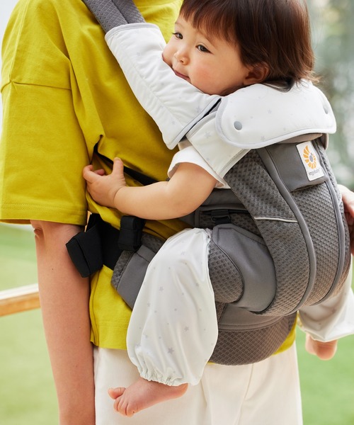 Baby Hopper(ベビーホッパー)の「接触冷感ネックカバー(抱っこ紐/ベルトカバー/スリング・レディース・アイボリー/グレー・ONE SIZE)」の3枚目の写真
