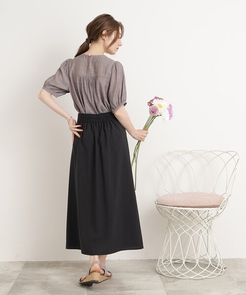DRESKIP(ドレスキップ)の「◆華奢見えタックボリュ-ム袖ブラウス(シャツ/ブラウス・レディース・ライトベージュ/ブラウン系/ブルー・02/03)」の6枚目の写真