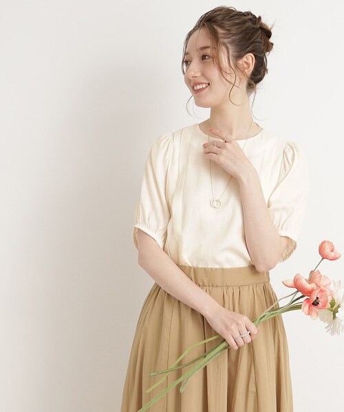 DRESKIP(ドレスキップ)の「◆華奢見えタックボリュ-ム袖ブラウス(シャツ/ブラウス・レディース・ライトベージュ/ブラウン系/ブルー・02/03)」の15枚目の写真