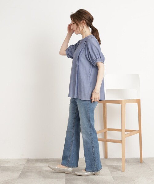 DRESKIP(ドレスキップ)の「◆華奢見えタックボリュ-ム袖ブラウス(シャツ/ブラウス・レディース・ライトベージュ/ブラウン系/ブルー・02/03)」の16枚目の写真