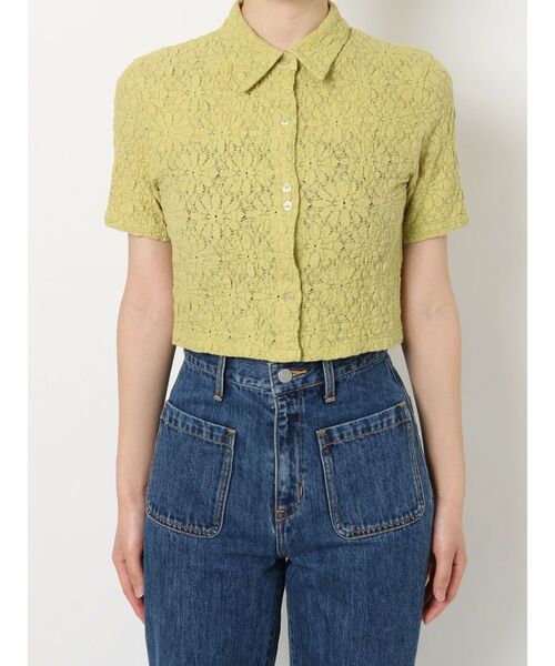 EVRIS（エヴリス）の「シアータイトショートシャツ（シャツ/ブラウス・レディース・ブルー/グリーン/ブラック/ホワイト・FREE）」の20枚目の写真