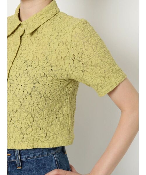 EVRIS（エヴリス）の「シアータイトショートシャツ（シャツ/ブラウス・レディース・ブルー/グリーン/ブラック/ホワイト・FREE）」の16枚目の写真