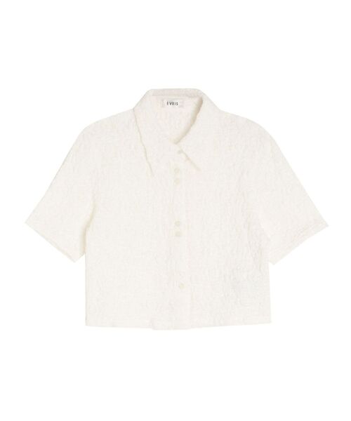 EVRIS（エヴリス）の「シアータイトショートシャツ（シャツ/ブラウス・レディース・ブルー/グリーン/ブラック/ホワイト・FREE）」の9枚目の写真