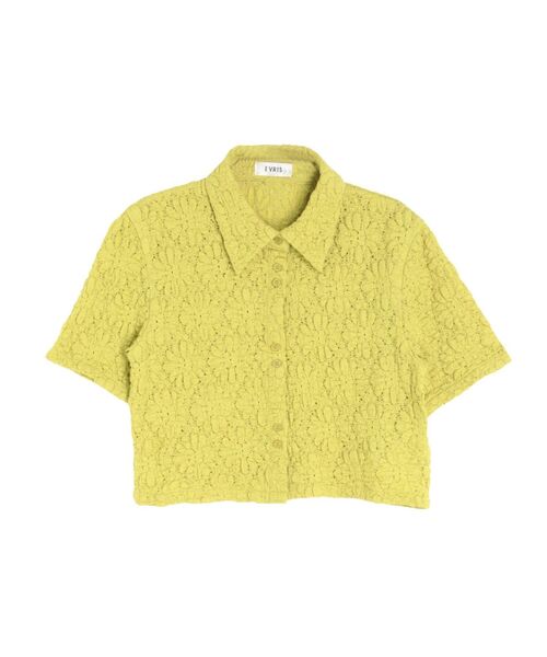 EVRIS（エヴリス）の「シアータイトショートシャツ（シャツ/ブラウス・レディース・ブルー/グリーン/ブラック/ホワイト・FREE）」の6枚目の写真