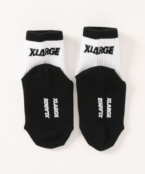 XLARGE KIDS（エクストララージキッズ）の「ロゴミドルソックス【日本製】（ソックス/靴下・キッズ・グリーン/ホワイト/グレー・15-17cm/17-19cm/19-21cm/13-15cm）」の4枚目の写真