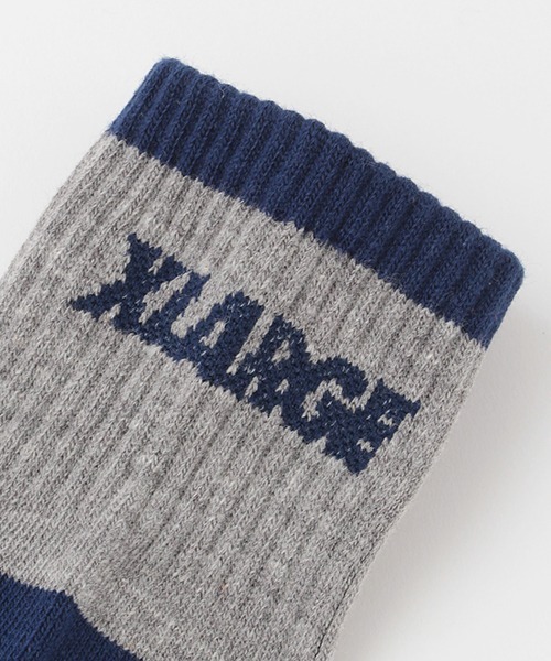 XLARGE KIDS（エクストララージキッズ）の「ロゴミドルソックス【日本製】（ソックス/靴下・キッズ・グリーン/ホワイト/グレー・15-17cm/17-19cm/19-21cm/13-15cm）」の8枚目の写真