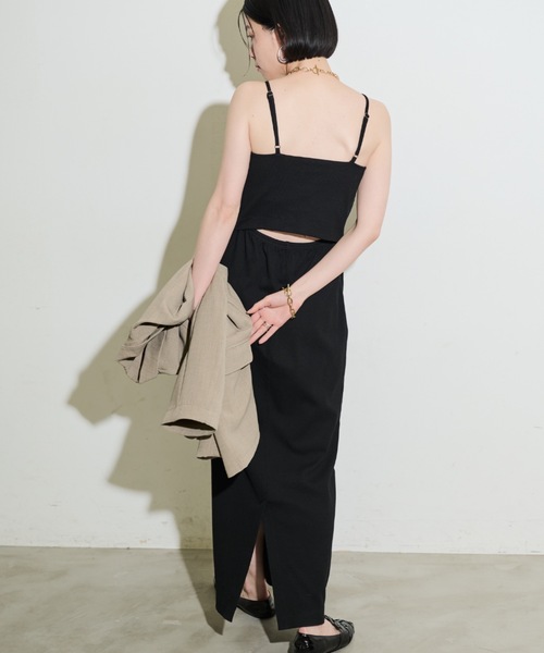 Shelly island（シェリーアイランド）の「カップ付きキャミワンピース（ワンピース・レディース・ベージュ/ブラック/グリーン・FREE）」の2枚目の写真