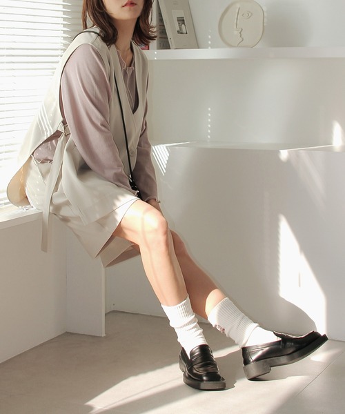 Crisp（クリスプ）の「サイドベルトジレ（ベスト・レディース・アイボリー/ブラック・FREE）」の14枚目の写真