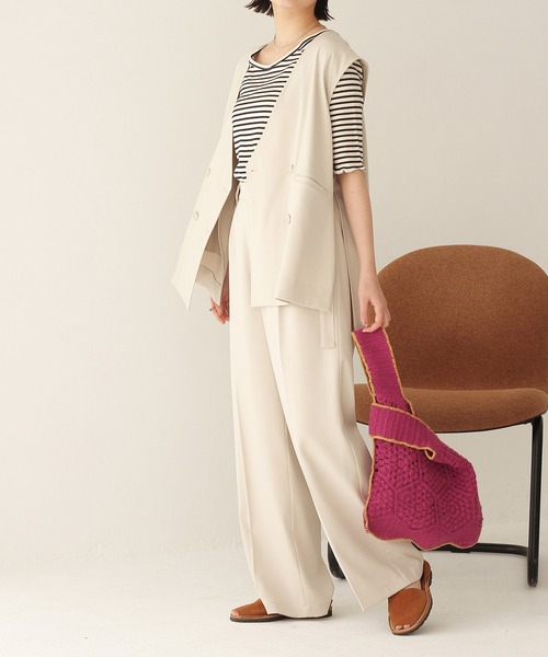 Crisp（クリスプ）の「サイドベルトジレ（ベスト・レディース・アイボリー/ブラック・FREE）」の19枚目の写真